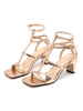 Silver Gladiator Sandals Block Heel T-type Chaussures pour femmes