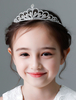 Silver Princess Tiara Flower Girl Crown Petites filles Accessoires de cheveux Coiffes de mariage pour enfants