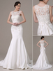 Sirène mariage robes avec élégant détachable dentelle veste Sweep Train(Veil not included) Milanoo