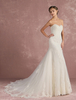 Sirène robe Sweetheart bretelles robe de mariée dentelle Ivoire Backless Applique Tulle luxe robe de mariée avec Train de mariage
