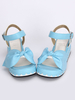 Sky Blue Lolita sandales plate-forme Bow Decor cheville boucle de la sangle Déguisements Halloween