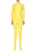 Slim jaune Zentai ajustement combinaison Spandex pour femmes Déguisements Halloween