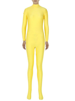 Slim jaune Zentai ajustement combinaison Spandex pour femmes Déguisements Halloween