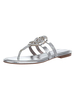Slip-on plat Sliver Slip-On en cuir PU Sandale Pantoufles Tongs