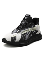 Sneakers blancs Baskets Blanc Mode Mesh Toe Toe Géométrique Bas-Tops Chaussures de sport