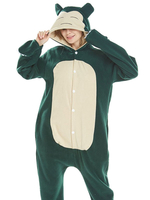 Snorlax Kigurumi Carnaval Onesie Flanelle Bouton Pokemon Up Jumpsuit Déguisements Halloween