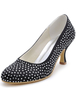 Soie et Satin strass rond chaussures de soirée de Toe femme