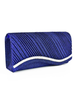Soirée Bleu Royal Plissé Strass Perles Femmes Parti Sacs À Main