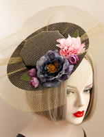 Soirée noir chapeaux fleur dentelle Decor Vintage Wedding chapeau