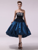 Sombre marine Prom robe bustier volants taffetas Milanoo