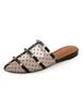 Souliers de dames nus à bouts ronds blancs avec patchwork