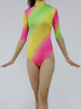 Spandex Zentai costume couleur Multi Half Sleeve Lycra justaucorps pour les femmes Déguisements Halloween