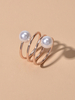 Spirale Anneaux Imitation Perle Bijoux Femme