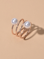 Spirale Anneaux Imitation Perle Bijoux Femme