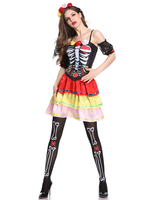 Squelette Costume De Mariée Costume Femmes Tenue Sexy Déguisements Halloween