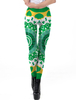 St Patrick Leggings Vert Imprimé 3D Trèfle Bas Pantalon Maigre Femme Déguisements