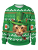 St Patrick Sweatshirt Pull En Trèfle De Chat Imprimé En 3d Avec Haut Unisexe Irlandais Déguisements