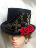Steampunk Chapeau noire fleuri Vintage Costume en tweed unisexe Déguisements Halloween