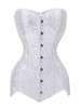 Steampunk Corset Blanches Jacquard pour Femmes Costume Déguisements Halloween