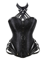 Steampunk Corset Faux cuir Bustier Costume Déguisements Halloween Costume gothique de Fête