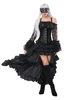 Steampunk Corset Haut et Jupe plissé Noir Vintage Costume d\\