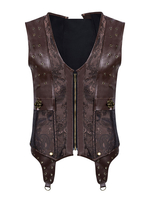 Steampunk Corset Haut faux cuir Déguisements Halloween pour Hommes