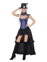 Steampunk Corset Jacquard et Jupe à Volants Déguisements Halloween de fête Costume pour femmes