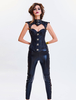 Steampunk Corset Jacquard sans Bretelles Déguisements Halloween Costume pour Femmes