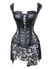 Steampunk Corset vintage Laçage Dentelle Costume Déguisements Halloween pour Femmes