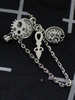 Steampunk Lolita Broche Accessoire Lolita en Argent avec Chaîne en Métal Tiktok Déguisements Halloween