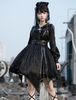 Steampunk Lolita JSK Robe Noire Sans Manches Gothique Lolita Jumper Jupes