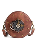 Steampunk Lolita Sac à main Café Marron Détails en métal Sac bandoulière Sac Lolita en cuir PU