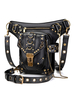 Steampunk Lolita sac à main noir PU cuir détails en métal taille pack gothique Lolita accessoires