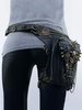 Steampunk Lolita sac à main noir PU cuir Rivets squelette taille pack gothique Lolita accessoires