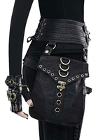 Steampunk Lolita sac noir PU cuir détails en métal PU cuir gothique Lolita accessoires