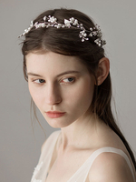 Strass Bandeau De Mariage Argent Chapeaux Perlés Accessoires De Cheveux De Mariée