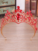 Strass mariage couronne rouge strass perlé coiffures de mariée royale
