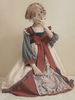 Style chinois Lolita OP robe Neuf queue Fox imprimé dentelle manches longues Han Lolita robes d\