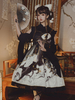 Style Chinois Lolita Robe Arcs Sans Manches Polyester Style Chinois Imprimé Floral Blanc Style Lolita