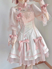 Style Chinois Lolita Robe Fleurs Demi Manches Polyester Style Chinois Rose Style Chinois Lolita