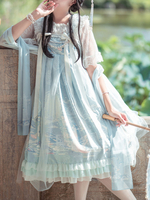 Style chinois robe JSK Lolita Wind Light Et Bright Moon Pearl arcs à volants Milanoo Exclusive Lolita Jumper Jumper Déguisements Halloween