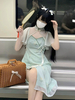 Style Chinois Robe Lolita Frange Manches Courtes Polyester Style Chinois Imprimé Floral Vert Pastel Style Chinois Lolita