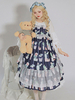 Style japonais Lolita JSK robe conte de fées Infanta dentelle sans manches bleu profond doux Lolita pull jupes