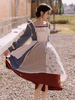 Style pastoral Lolita Op Robe Floral Print Blue Volants Dentelle Robes Lolita