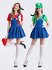 Super Mario Bros 2021 Mario Cosplay Costume Deux Pièces Chapeau Mustache Gants Barbe Déguisements Carnaval