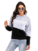 Sweat à Capuche à Lacets Femme avec Les Manches Longues Cousu Les Mots Gris en Coton Sweat à Capuche Femme