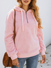 Sweat à Capuche Courts Femme Teddy avec Manches Longues avec Poches Unicolore Sweat à Capuche Femme