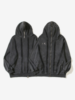 Sweat À Capuche En Polyester Manches Longues Glissière Éclaire Décontracté Homme