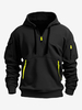 Sweat À Capuche En Polyester Zipper À Manches Longues Poches Hommes