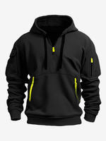 Sweat À Capuche En Polyester Zipper À Manches Longues Poches Hommes